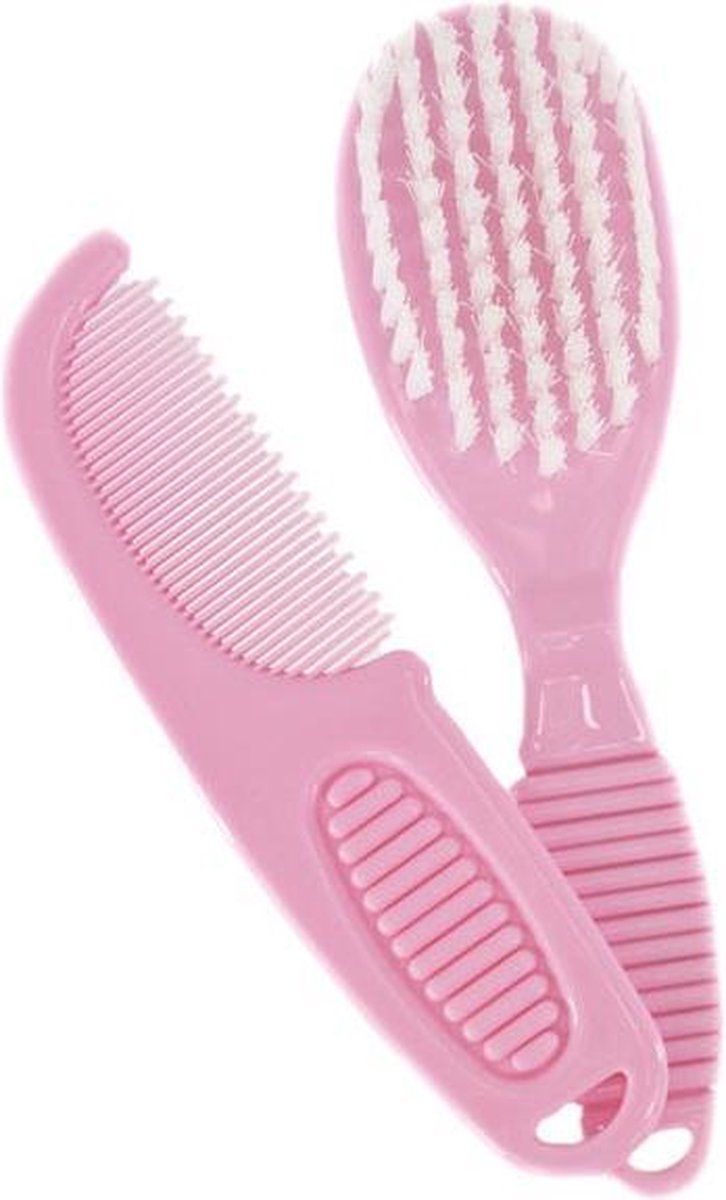 Soft Touch borstel en kam set 2 delig roze