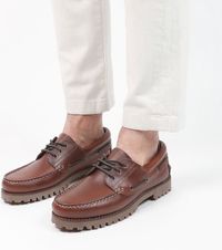 Manfield Heren Cognac Leren Bootschoenen Maat 45