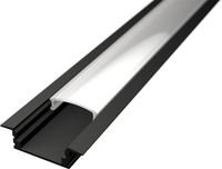 Velvalux LED Strip Profiel - Profi - Zwart Aluminium - 1 Meter - 24.7x7mm - Inbouw