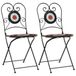 VidaXL Chaise de jardin terrasse céramique, fer forgé terre cuite, blanc (2 pièces)