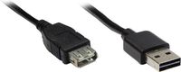 Alcasa USB A - USB A 3m M/M USB-kabel USB 2.0 Zwart