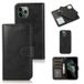 Vintage 2-in-1 iPhone 12 Wallet Case with Detachable Cover - Black