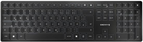 Cherry KW 9100 SLIM Toetsenbord RF-draadloos + Bluetooth QWERTZ Duits Zwart