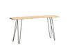 FineBuy Bureau 150x36x75 cm Acacia Bois massif / Métal Table d'ordinateur Live Edge, Bureau de maison en bois massif avec pieds épingle à cheveux noirs, Table en bois étroite Table d'ordinateur de bureau