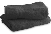 Set van 2 douchehanddoeken, 70 x 130 cm, 100% katoen, 450 g/m², antraciet