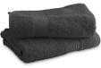 Set van 2 douchehanddoeken, 70 x 130 cm, 100% katoen, 450 g/m², antraciet