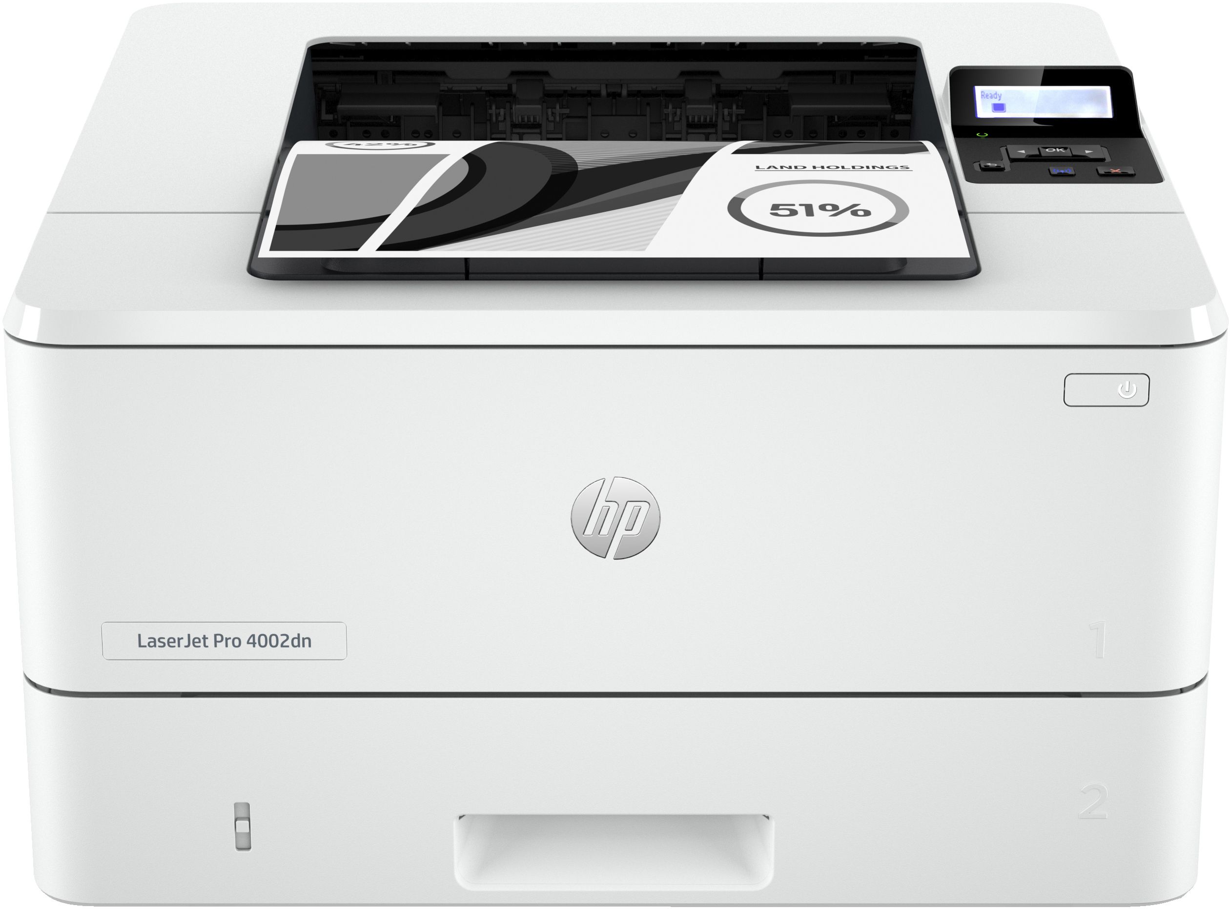 HP LaserJet Pro 4002dn - Laser Printer - Duplex - Ethernet - USB - White
