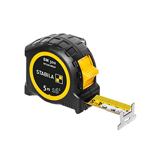 STABILA Zakbandmaat BM 300 - 5 m (16') - dubbelzijdige cm/inch-schaal - SPIKES-haak