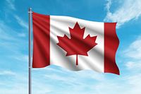 Oedim Vlag van Canada, 150 x 85 cm, versterkt en genaaid, vlag met 2 metalen ogen en waterdicht