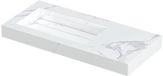 Wastafel INK Pitch Wastafel Keramische Slab Links met Drain en Front en Side Skirts Zonder Kraangat - 1000x450x90 mm - Statuario Glans