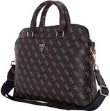 Guess 15 Inch PU Leather Laptop and Tablet Bag - New 4G - Zwart