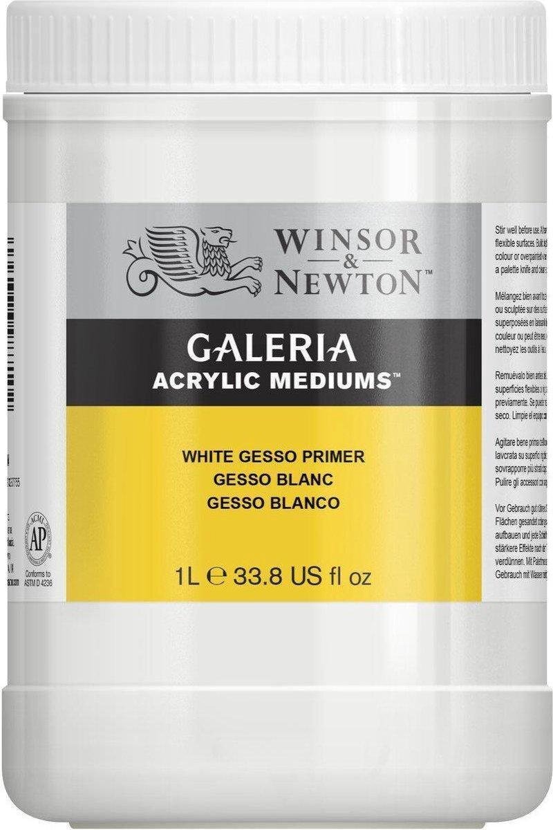 Winsor & Newton 3054948 Galeria Gesso Primer, 1 Liter Topf, Grundierung für die Leinwand, weiß, Gesso Primer 1 Ltr, Strukturgel 1 Liter