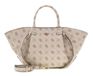 GUESS Allegra Girlfriend Satchel Vanilla Logo crème schoudertas handtas