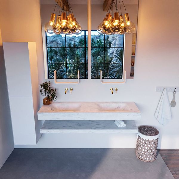 MONDIAZ ALAN-DLUX Badmeubelset 150cm Opalo met dubbele wastafel