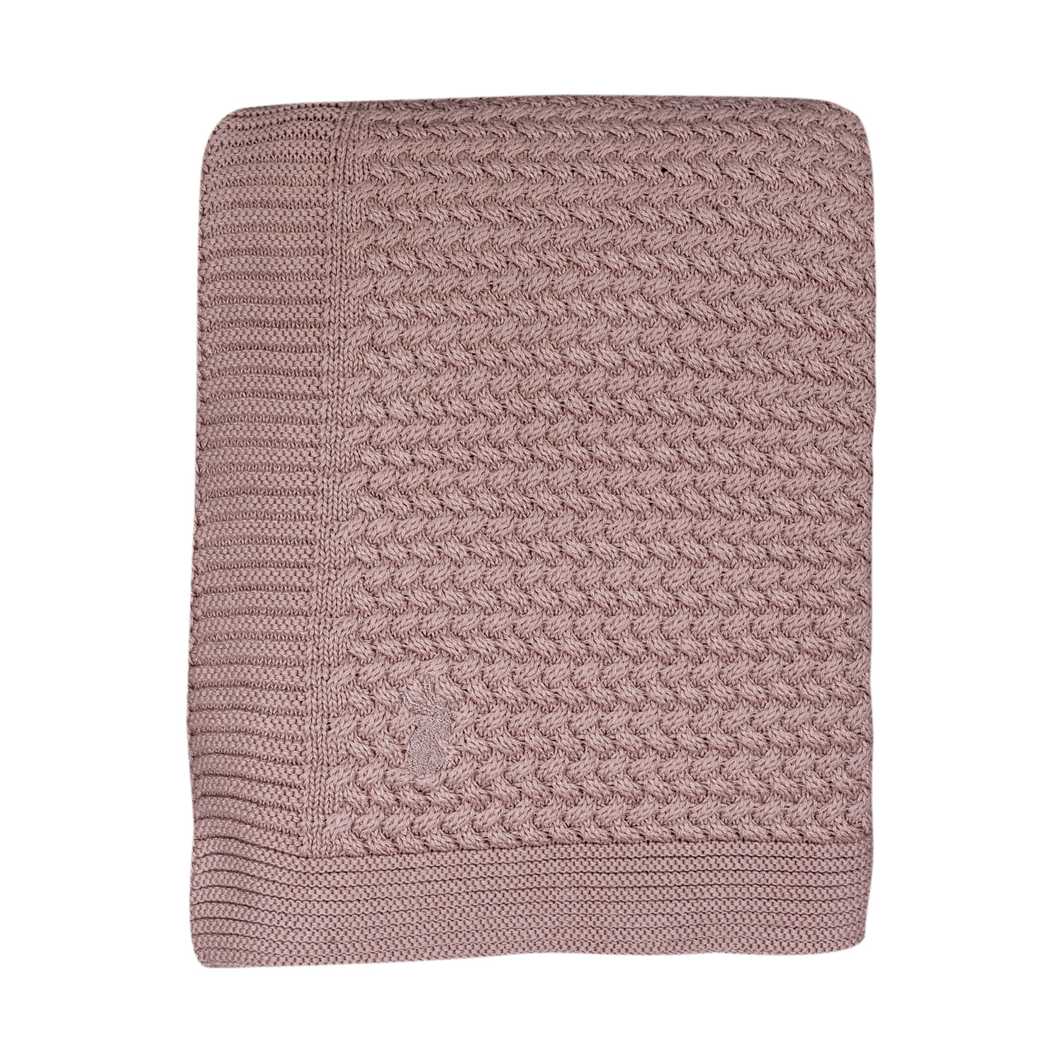 Mies & Co Gebreide Wiegdeken Pale Pink 80 x 100 cm roze