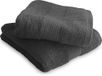 Set van 2 handdoeken, 50 x 90 cm, 100% katoen, 450 g/m², antraciet