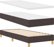 vidaXL Boxspringbed met hoofdeinde, donkerbruin, 200 x 80 cm, stof