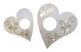 Petra's Bastel News 13-delige tafeldecoratieset van hout hart met tribal, 8 cm