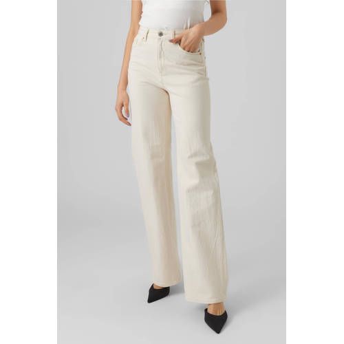 VERO MODA VMTESSA High Waist Straight Fit Jeans - Ecru