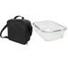 Nerthus FIH 1498 zwarte thermische lunchtas met glazen vershouddoos 1 l isolerende tas met handvat ideaal voor werk kantoor