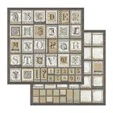 STAMPERIA INTERNATIONAL, KFT SBB741 Scrapbooking papier dubbelzijdig alfabet, 31,5 cm x 30,5 cm