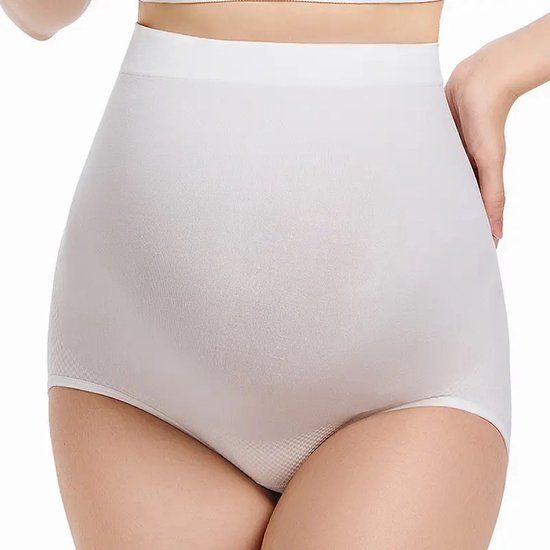 Wow Peach Zwangerschaps Ondergoed - Hoge Taille - Wit - Medium