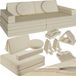 Tectake Banc de jeu Lilly Banquette modulaire mobilier pour tout-petits Chaise d'enfant Fauteuil de jeu Canapé de jeu Siège enfant Banc Jouets Montessori Canapé enfant Banquette-lit 120cm Beige