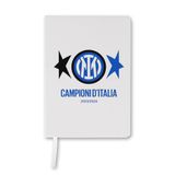 Inter - Scudetto, Campioni d'Italia 23/24, 2 sterren, notitieboek gelinieerd, vaste omslag, elastische sluiting, groot formaat 15 x 21 cm