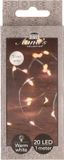 Anna's Collection Draadverlichting lichtsnoer - 20 leds - zilver - warm wit licht - 1 m