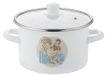 Casserole émaillée, bec verseur droit, 16 cm, 2,2 l, blanc/gris