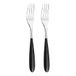 Rockingham Forge 2DF650BK Luxe bestekset: set van 2 dessertvorken van roestvrij staal - zwarte handgrepen van PBT kunststof, 18/10