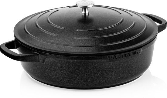 Westinghouse Performance Series 32cm Hapjespan - Zwart - Inductie & Oven Geschikt - Met Deksel