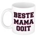 Bellatio Decorations Beste mama ooit koffiemok - drink beker - wit - cadeau - Moederdag / verjaardag - 300 ml