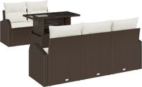 vidaXL Tuinbank - Set - 6 - st - Bruin - poly - rattan