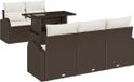 vidaXL Tuinbank - Set - 6 - st - Bruin - poly - rattan