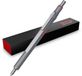 rOtring 600 gelpen | 0,55 mm | Zwarte inkt | Pen met zilver metalen omhulsel | Antislip gekartelde grip en zeshoekige huls | Navulbaar