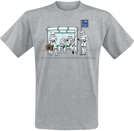 Star Wars Stormtrooper Bus Stop Heren T-shirt - gemêleerd grijs - L