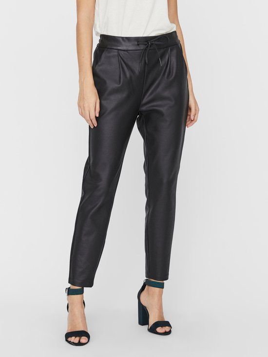 VERO MODA VMEVA MR LOOSE STRING COATED PNT GA NOOS Dames - Black - L