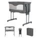 Bebeconfort Amara, babybedje, 0-6 maanden, 0-9 kg, Co Sleeper Crib, 2-in-1 co-slaapbank en wieg, 3-seconden compact opvouwbaar, gemakkelijk te verplaatsen, handige reistas, getint grafiet