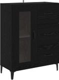 vidaXL Dressoir Zwart Eiken 69,5 x 34 x 90 cm