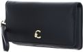 COCCINELLE Leren portemonnee clutch C-Me Envelopes Grained Leather Noir zwart