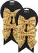 Mica Decorations Kerst ornamenten strikjes - 4x st - goud - 12 x 13 cm