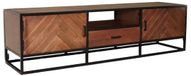 Lizzely Garden & Living Tv meubel visgraat walnoot mangohout 180cm Danae tv kast duurzaam mango massief hout tv-meubel