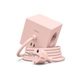 Avolt Square 1 Jolie stekkerdoos met kleurrijke kubus, 3 stopcontacten, 2 | Mooie roze stekkerdoos, 3 m kabel, kleurrijke magnetische kubus, 30 W USB-C opladen voor kantoor en thuis