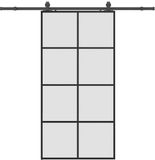 vidaXL Schuifdeur met beslagset, 102,5x205 cm, ESG glas, zwart