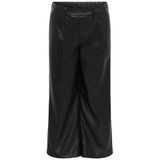 ONLY CARMAKOMA imitatieleren wide leg casual broek Plus Size - zwart