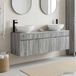Maison Exclusive Ensemble de meubles de salle de bain, 3 pièces, gris Sonoma, 157 x 44,5 x 80 cm