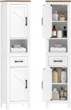 Homcom Badkamerkast (vloermodel) - Spaanplaat - 34,5 x 30 x 148 cm - Wit