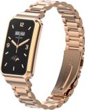 By Qubix Qubix Metalen schakelband met case - Champagne goud - Geschikt voor Xiaomi Smart Band 7 Pro / Mi Band 7 Pro bandje