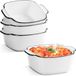 Merkloos Set van 4 Kleine Keramische Ovenschalen voor Airfryer en Oven - 400 ml, Vierkante Bakvormen